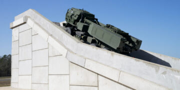 FILE PHOTO: HIMARS missile launcher vehicles assembled at Lockheed Martin in Camden, Arkansas