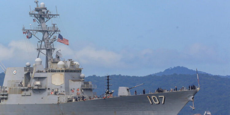 U.S. Navy destroyer USS Gravely arrives in Trinidad and Tobago for joint military training, in Port of Spain