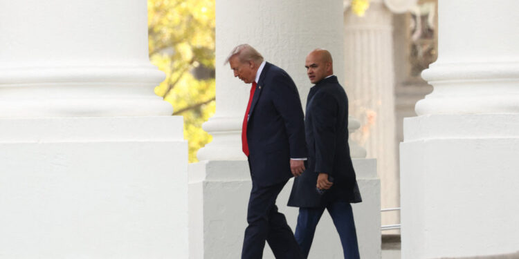 Trump departs the White House in Washington