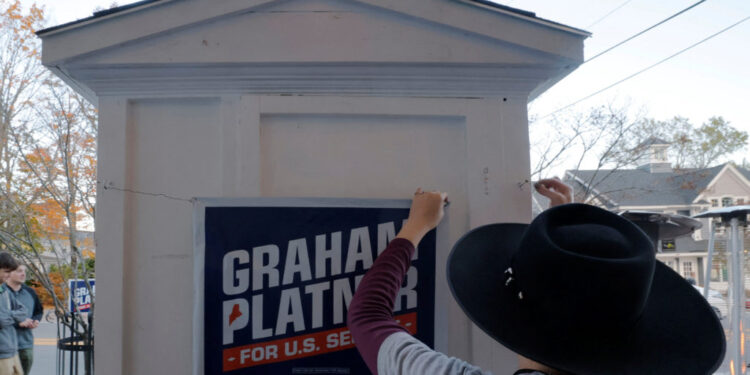 Democratic U.S. Senate candidate Platner campaigns in Ogunquit