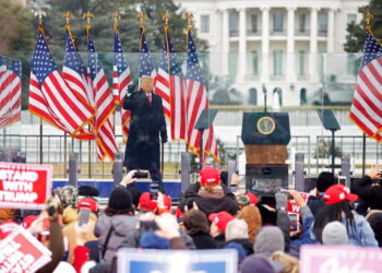 U.S. President Donald Trump holds a rally to contest the certification of the 2020 U.S. presidential election results by t...