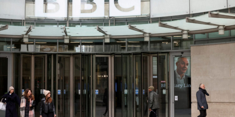 FILE PHOTO: BBC headquarters in London