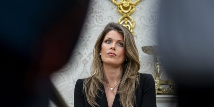 Attorney Lindsey Halligan in the Oval Office of the White House