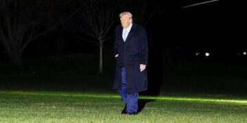 U.S. President Donald Trump arrives at the White House in Washington