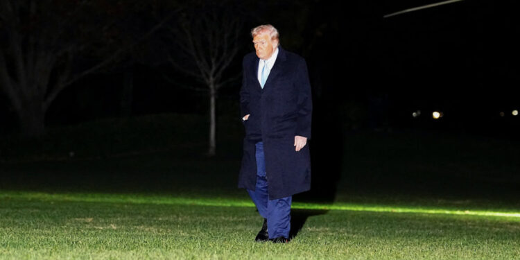 U.S. President Donald Trump arrives at the White House in Washington