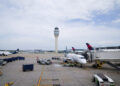 FILE PHOTO: Air traffic control tower is seen at Hartsfield-Jackson Atlanta International Airport
