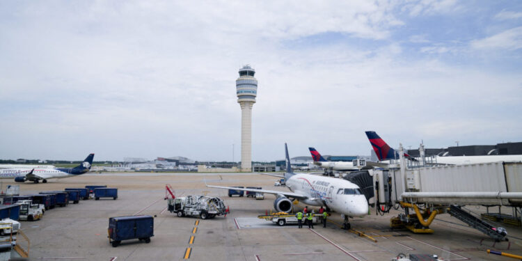 FILE PHOTO: Air traffic control tower is seen at Hartsfield-Jackson Atlanta International Airport