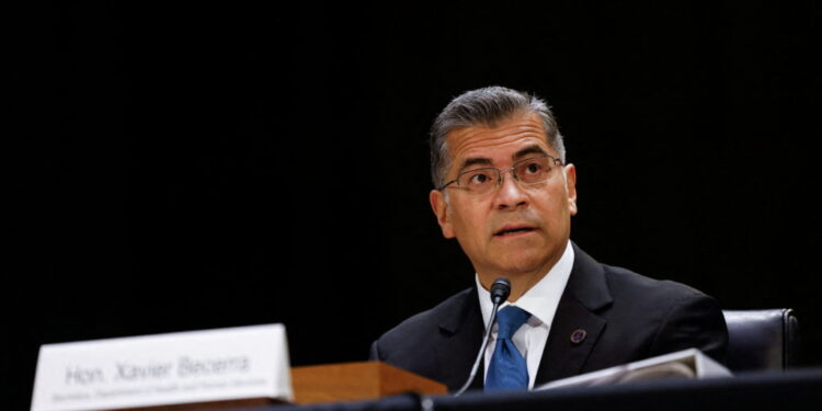 U.S. Secretary of Health and Human Services Xavier Becerra testifies before the Senate Appropriations committee