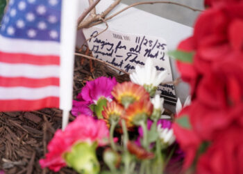 Aftermath of shooting of two National Guard members, in Washington