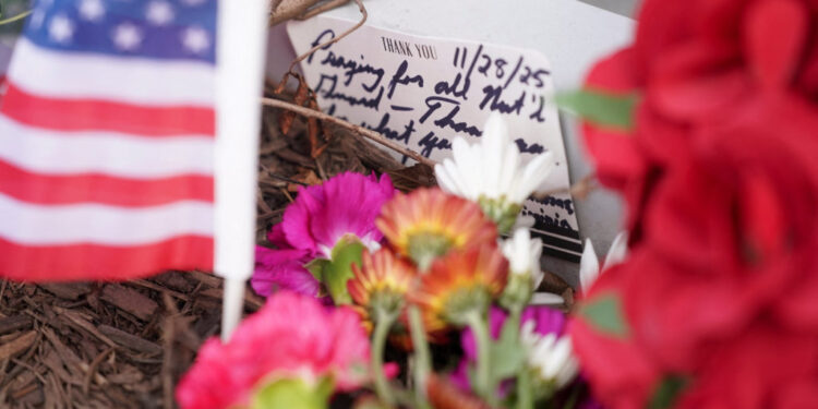 Aftermath of shooting of two National Guard members, in Washington