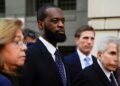 Rapper Prakazrel "Pras" Michel leaves U.S. federal court after being found guilty in Washington