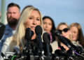 FILE PHOTO: U.S. Representative Marjorie Taylor Greene (R-GA) speaks in Washington, D.C.
