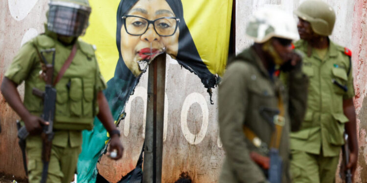 Protest a day after Tanzania's general election at the Namanga One-Post Border crossing point between Kenya and Tanzania