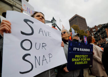 Rally for SNAP benefits in Boston