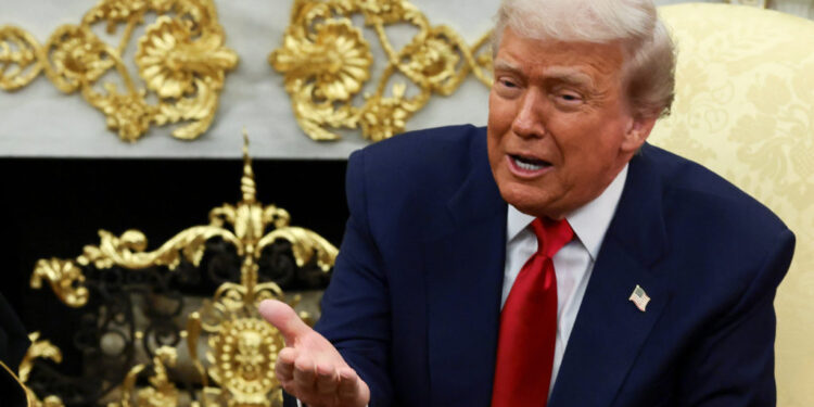 U.S. President Donald Trump meets Saudi Crown Prince Mohammed bin Salman at the White House in Washington