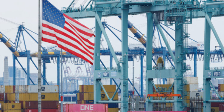 Chinese shipping containers at the Port of Los Angeles