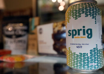 A beverage containing THC is pictured at Los Angeles Patients & Caregivers Group medicinal marijuana dispensary in Wes...