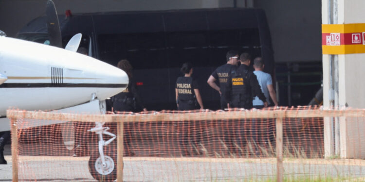 Silvinei Vasques, former head of the country's federal highway police, arrives on custody of Federal Police to Brasilia