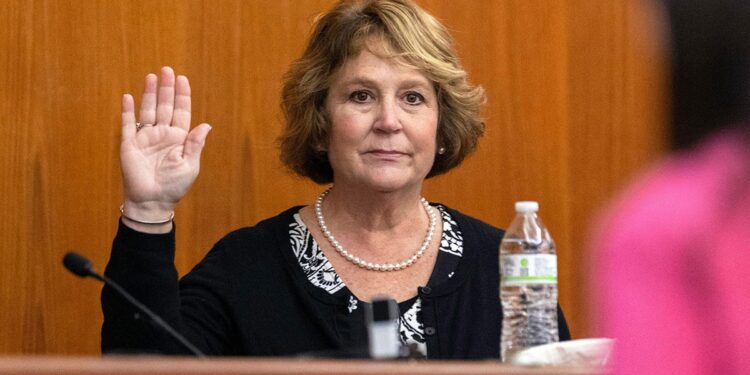 Colleton County Clerk of Court Rebecca Hill on the witness stand