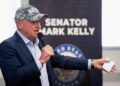 FILE PHOTO: Senator Mark Kelly hosts a town hall in Sierra Vista, Arizona