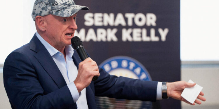 FILE PHOTO: Senator Mark Kelly hosts a town hall in Sierra Vista, Arizona