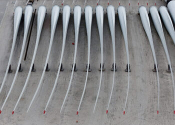 FILE PHOTO: Rotor blades and other parts for for the ongoing construction of the Revolution Wind in New London
