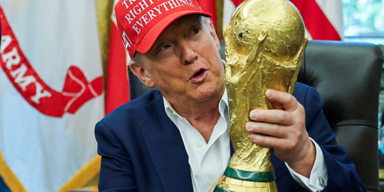 FILE PHOTO: U.S. President Trump makes an announcement on 2026 FIFA World Cup, at the White House