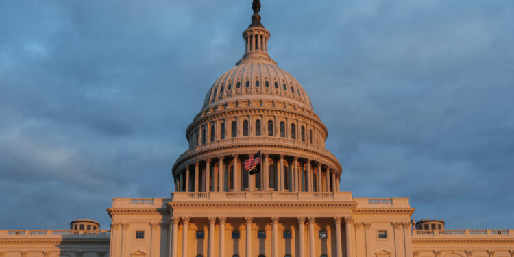 The U.S. Capitol at sunset in Washington, D.C.