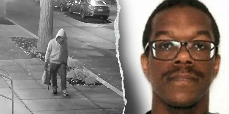Side-by-side of DC pipe-bomber suspect in hoodie next to headshot of Brian Cole Jr.