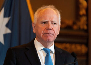 FILE PHOTO: Minnesota Governor Tim Walz after he announced that he would not seek reelection