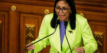 Venezuela's interim president Delcy Rodriguez delivers her first annual address to the nation at the National Assembly