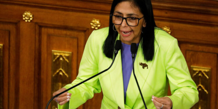 Venezuela's interim president Delcy Rodriguez delivers her first annual address to the nation at the National Assembly