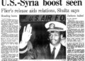 President Ronald Reagan said the release of Navy Lt. Robert Goodman Jr. on Jan. 3, 1984, would be "helpful" for U.S.-Syria relations and could unite the countries in working toward peace in Lebanon. (Chicago Tribune)
