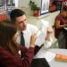 State Rep. and U.S. Senate candidate James Talarico works with a student at Jeremiah Rhodes Middle School in San Antonio, where he taught between 2011-13.