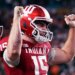 Indiana quarterback Fernando Mendoza celebrates after scoring against Miami during the second half of the College Football Playoff national championship game, Monday, Jan. 19, 2026, in Miami Gardens, Fla. (AP Photo/Marta Lavandier)