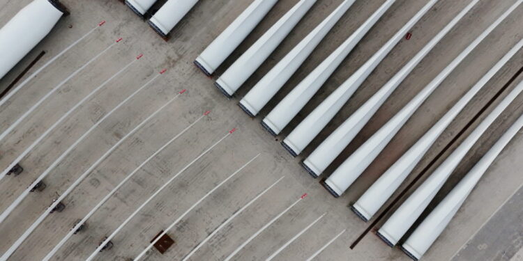 Rotor blades and other parts for for the ongoing construction of the Revolution Wind in New London