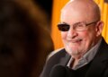 Salman Rushdie speaks during an interview at the Sundance Film Festival.
