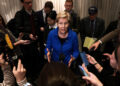 U.S. Senator Warren speaks about the future of the Democratic Party in Washington