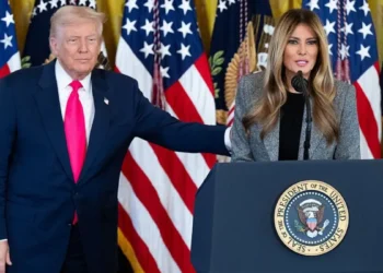 President Donald Trump shared the one "unpresidential" thing first lady Melania Trump believes he constantly does in public. (Photo by Andrew Harnik/Getty Images)