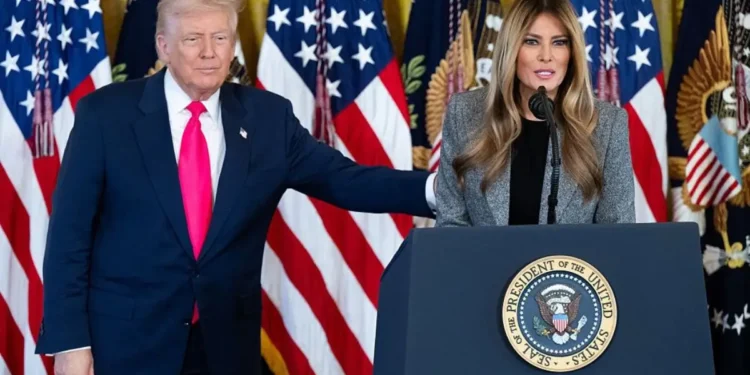 President Donald Trump shared the one "unpresidential" thing first lady Melania Trump believes he constantly does in public. (Photo by Andrew Harnik/Getty Images)
