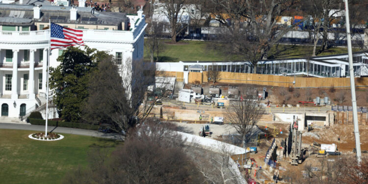FILE PHOTO: Trump's White House ballroom under construction in Washington