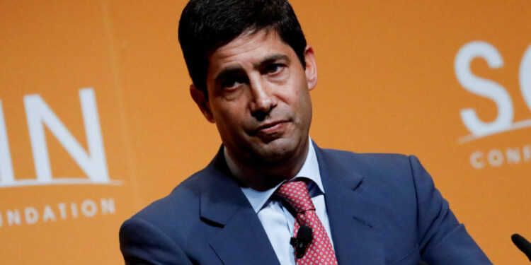 FILE PHOTO: Kevin Warsh speaks during the Sohn Investment Conference in New York City