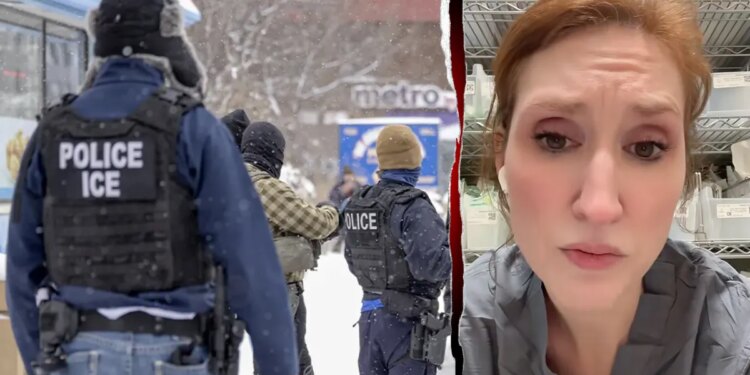 Ice agents on snowy minneapolis street split with vcu nurse malinda cook