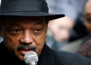 FILE PHOTO: Reverend Jesse Jackson speaks at a rally calling for an end to predatory lending practices and home foreclosur...