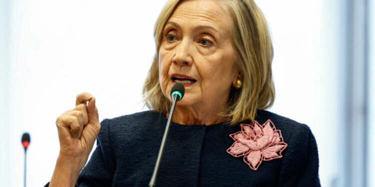 Hillary Clinton speaks during a Ploughshares event announcing Women Transforming Global Security (WTGS) initiative, in New...