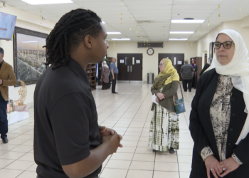 two shot BROKEN ARROW MOSQUE OPEN HOUSE
