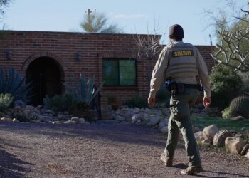 Investigators searching the grounds of Nancy Guthrie's property in the Catalina Foothills.