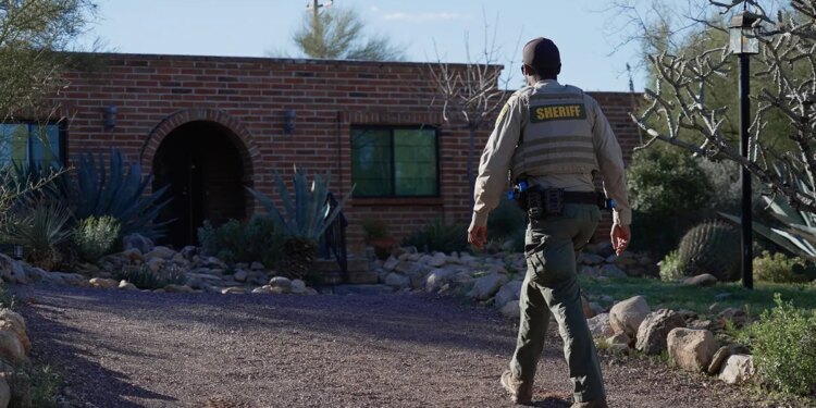 Investigators searching the grounds of Nancy Guthrie's property in the Catalina Foothills.