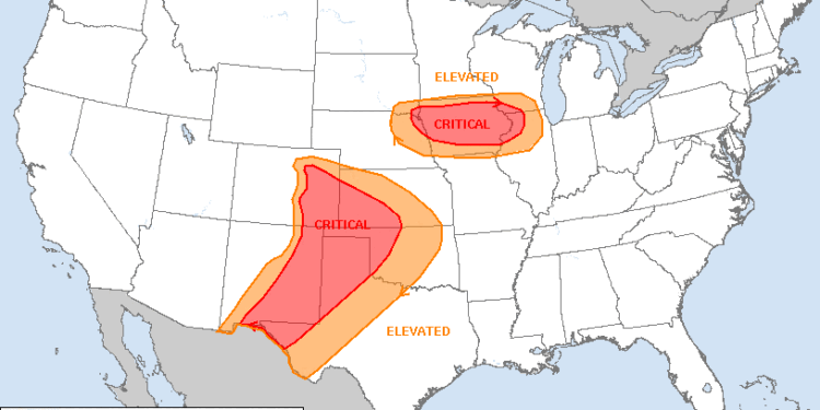 Fire weather outlook for Wednesday, February 18, 2026
