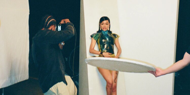 Xavier Scott Marshall and Teyana Taylor behind the scenes at TIME's cover shoot